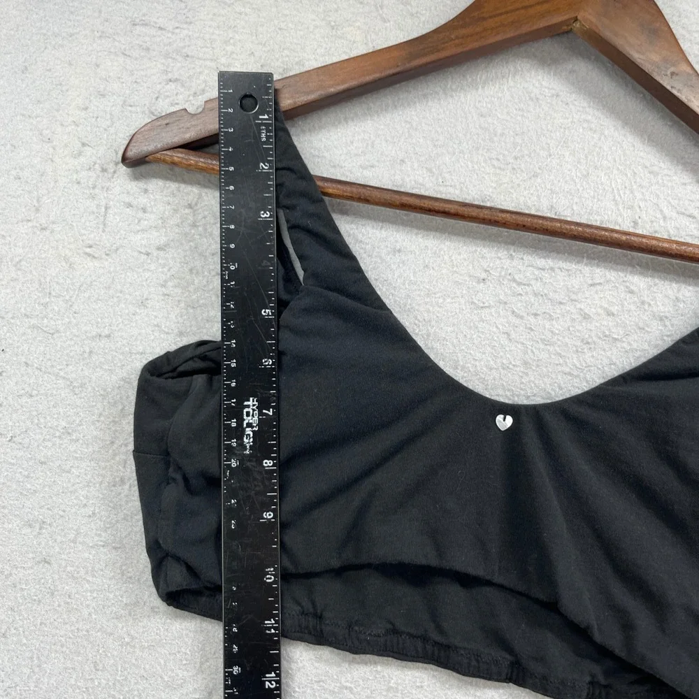 HATCH Bralette Womens M Black Ruched Wireless Maternity Minimalist Organic Pima